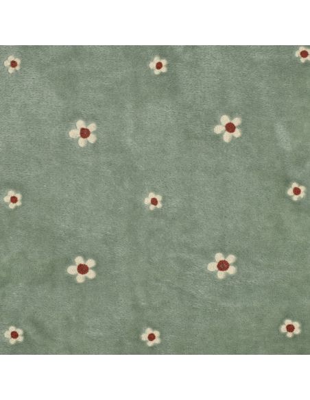 Tissu polaire brodé Élise - Sauge