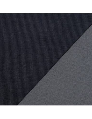 Tissu denim velours milleraies - Indigo