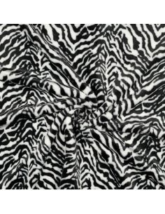 Tissu polaire zèbre - Noir