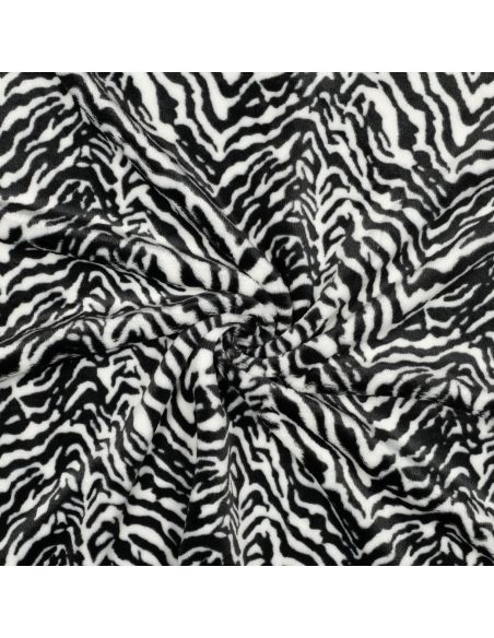 Tissu polaire zèbre - Noir