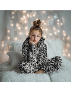 Tissu polaire zèbre - Noir 2