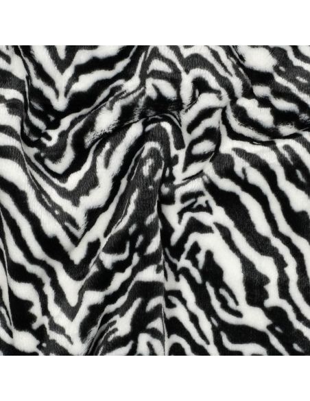 Tissu polaire zèbre - Noir