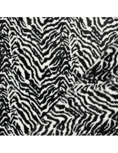 Tissu polaire zèbre - Noir
