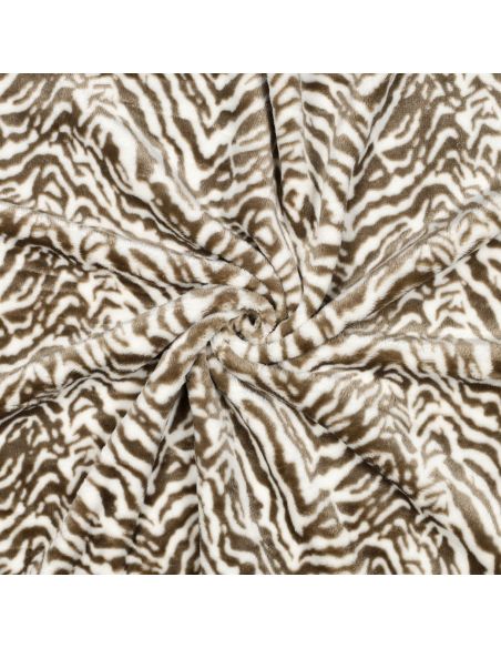 Tissu polaire zèbre - Beige