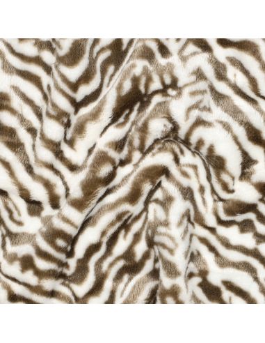 Tissu polaire zèbre - Beige