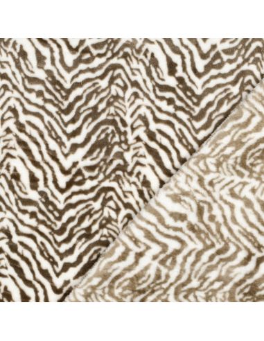 Tissu polaire zèbre - Beige
