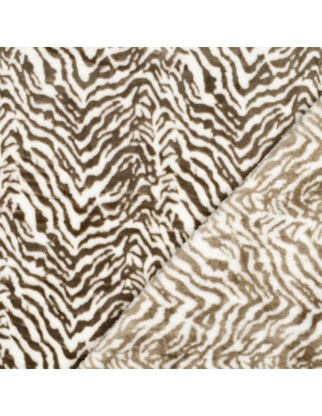 Tissu polaire zèbre - Beige