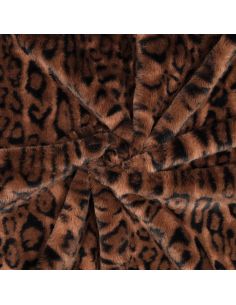 Tissu fausse fourrure animal - Panthère fauve