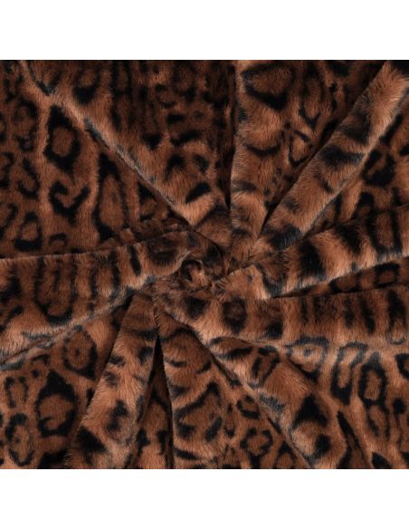 Tissu fausse fourrure animal - Panthère fauve