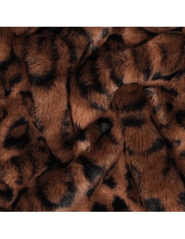 Tissu fausse fourrure animal - Panthère fauve