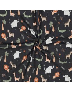 Tissu jersey digital - Safari anthracite