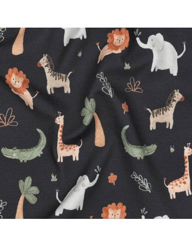 Tissu jersey digital - Safari anthracite
