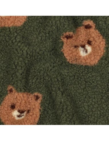 Tissu fourrure Teddy Ours - Vert