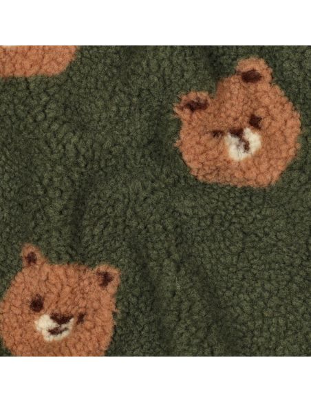 Tissu fourrure Teddy Ours - Vert