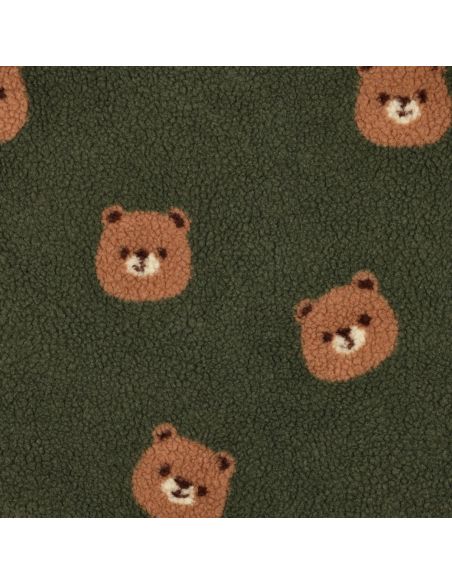 Tissu fourrure Teddy Ours - Vert