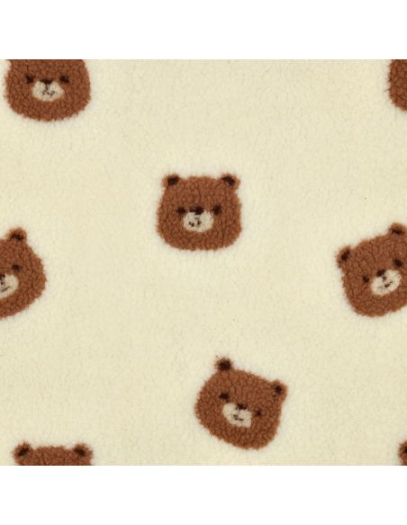 Tissu fourrure Teddy Ours - Blanc cassé