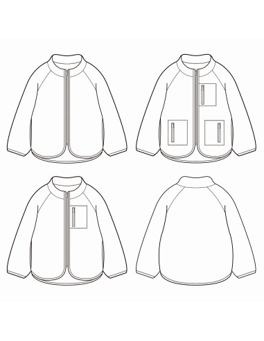 Patron de veste zippée enfant Nagano - Ikatee