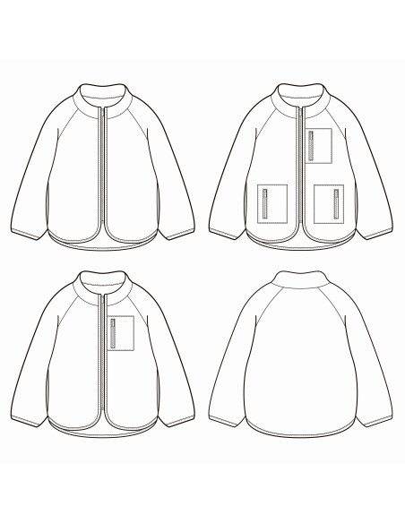 Patron de veste zippée enfant Nagano - Ikatee