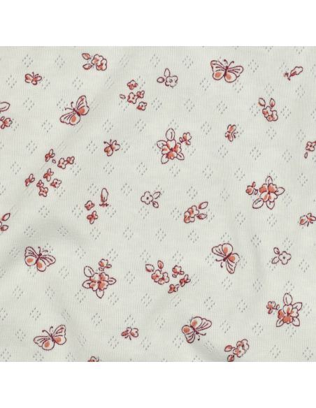 Tissu jersey maille pointelle imprimé - Papillons