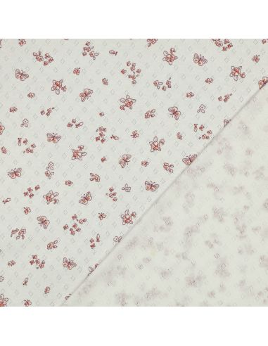 Tissu jersey maille pointelle imprimé - Papillons