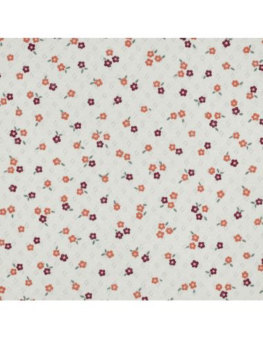 Tissu jersey maille pointelle imprimé - Fleurs