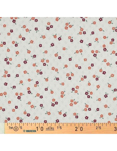 Tissu jersey maille pointelle imprimé - Fleurs