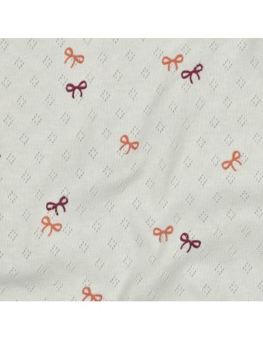 Tissu jersey maille pointelle imprimé - Noeuds