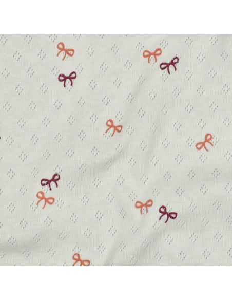 Tissu jersey maille pointelle imprimé - Noeuds