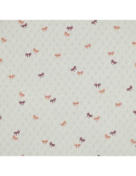 Tissu jersey maille pointelle imprimé - Noeuds