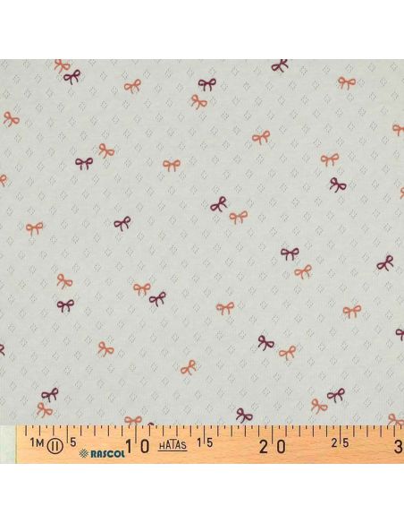 Tissu jersey maille pointelle imprimé - Noeuds