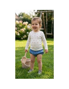 Tissu jersey maille pointelle imprimé - Fraises 2