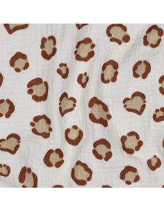 Tissu double gaze imprimé - Animal écru 2