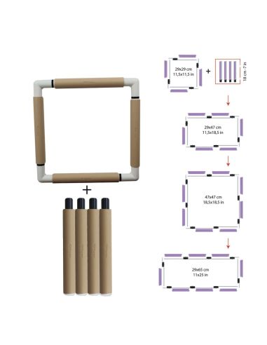 Pack de 4 tiges d'extension 18 cm pour cadre à clip - Beige