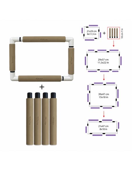 Pack de 4 tiges d'extension 18 cm pour cadre à clip - Beige