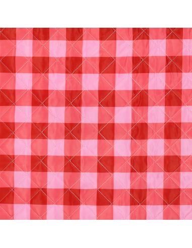 Tissu matelassé double face Ophélie - Carreaux orange et parme
