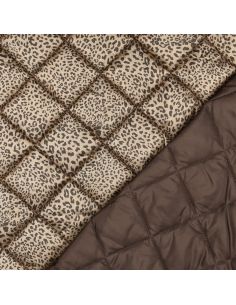 Tissu matelassé double face Morgane - Léopard bronze