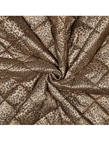 Tissu matelassé double face Morgane - Léopard bronze