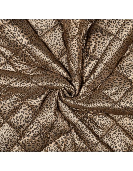 Tissu matelassé double face Morgane - Léopard bronze