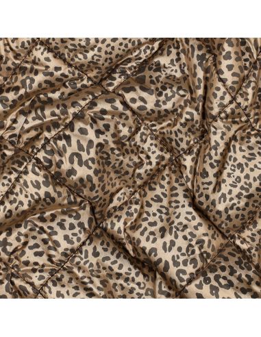 Tissu matelassé double face Morgane - Léopard bronze
