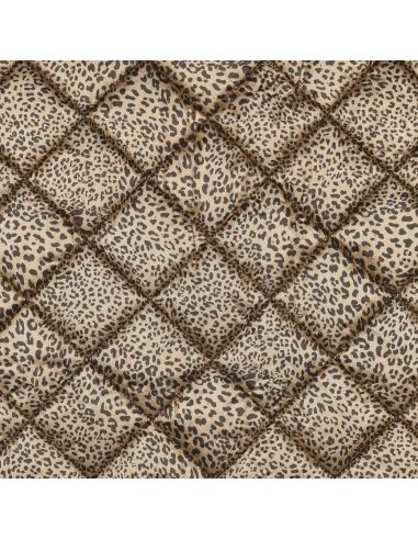 Tissu matelassé double face Morgane - Léopard bronze