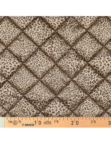 Tissu matelassé double face Morgane - Léopard bronze