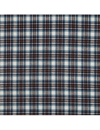 Tissu flanelle tartan écossais - Beige et marron
