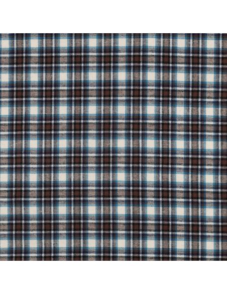 Tissu flanelle tartan écossais - Beige et marron