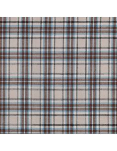 Tissu flanelle tartan écossais - Beige et bleu 2