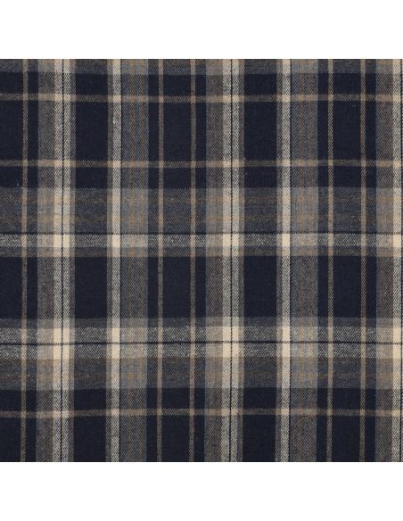 Tissu tartan écossais - Bleu marine et beige