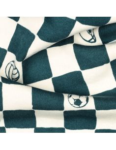 Tissu jogging sport - Naturel et pétrole 2