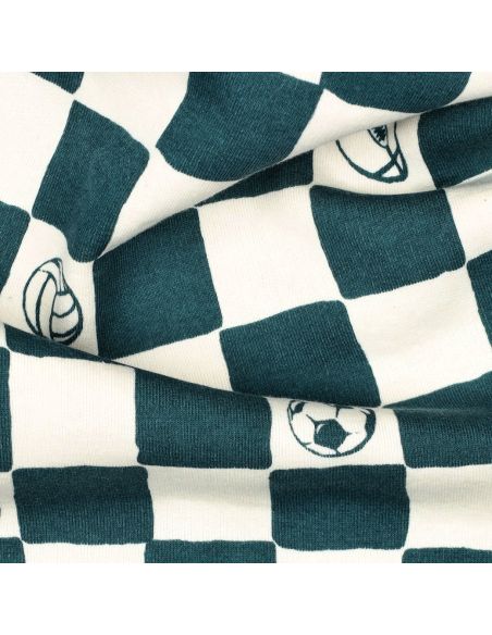 Tissu jogging sport - Naturel et pétrole
