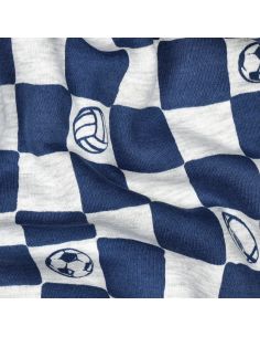 Tissu jogging sport - Bleu et gris chiné 2