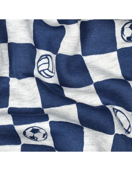 Tissu jogging sport - Bleu et gris chiné