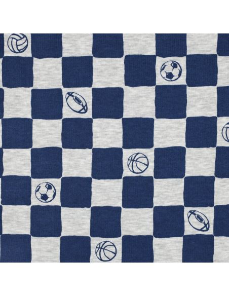 Tissu jogging sport - Bleu et gris chiné